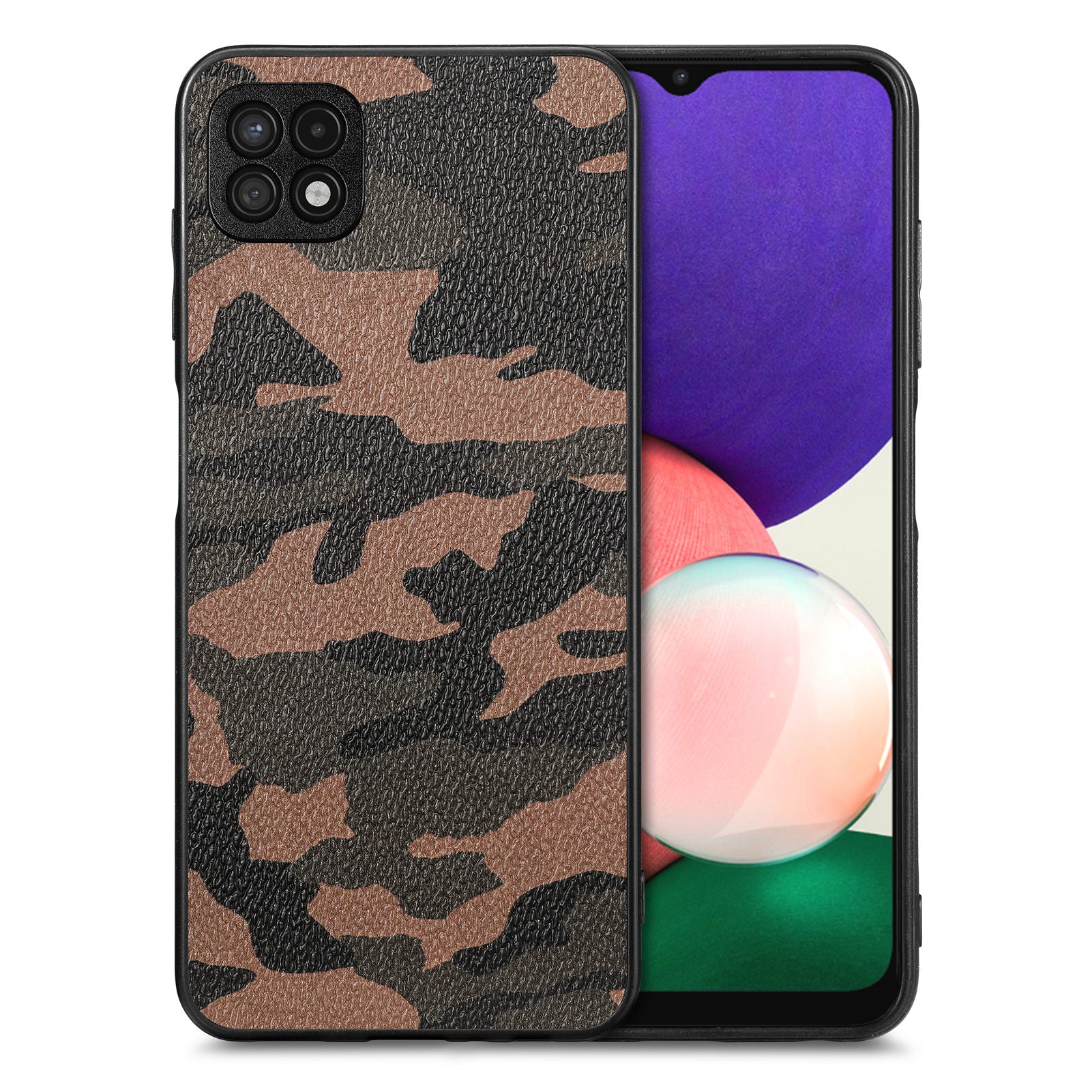 Phone Cover for Samsung Galaxy A22 5G (EU Version) Camouflage Pattern PU Leather Coated PC TPU Case Phone Cover for Samsung Galaxy A22 5G (EU Version) Camouflage Pattern PU Leather Coated PC TPU Case